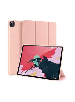 Buy Smart Folio Stand Leather Case Cover for iPad Pro 12.9 inch (2020) 4th Generation Rose Gold in UAE