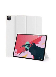 Buy Smart Folio Stand Leather Case Cover for iPad Pro 11 inch (2020) 2nd Generation White in UAE