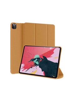 Buy Smart Folio Stand Leather Case Cover for iPad Pro 12.9 inch (2020) 4th Generation Brown in UAE