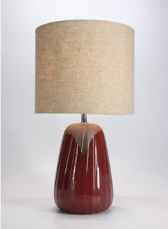 Buy Burnt Ceramic Table Lamp | Lampshade Unique Luxury Quality Material for the Perfect Stylish Home D181-123 Red 30 x 30 x 52.8 in UAE