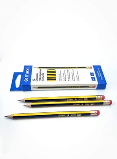 اشتري مجموعة أقلام رصاص HB - من 12 قطعة أسود/ أصفر في الامارات