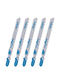 Buy 5-Piece Jig Saw Blade For Metal White/Blue in Saudi Arabia