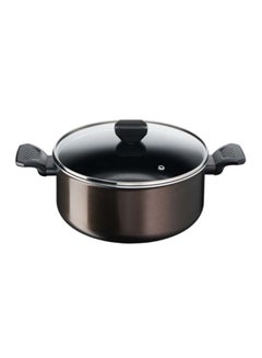 Buy Aluminium Non Stick G6 Easy Cook N Clean Stewpot With Glass Lid Black 24cm in UAE