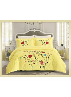 اشتري 6-Piece King Size Winter Comforter Set مخمل Yellow 260x240سم في السعودية