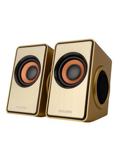 Buy Multimedia 2.0 Volume Control Highest Quality Speaker with Contemporary Design And Excellent Sound For Desktop Golden in Saudi Arabia