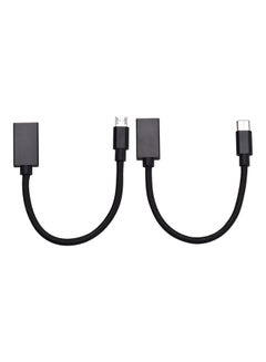 Buy 2-Piece Micro USB And Type-C To OTG  Cable in Saudi Arabia