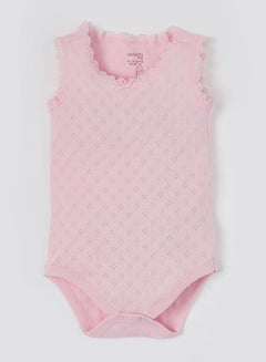 Buy Regular Fit Knitted Onesies Light Pink in UAE