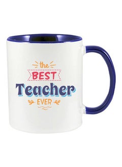 Buy The Best Teacher Ever Mug Blue/White in UAE