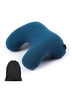 Buy Advanced Travel Neck Pillow With Carry Bag Velvet Blue 28 x 25centimeter in UAE