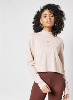 Buy NSW Long Sleeve Mock Neck T-Shirt Pink in Saudi Arabia