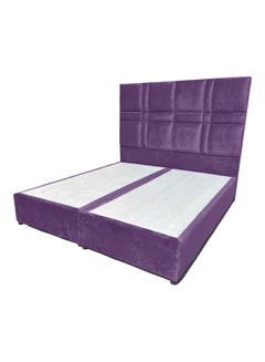 Buy Modern Design Straight Upholstered Velvet Back Bed Mauve 100x200cm in Saudi Arabia
