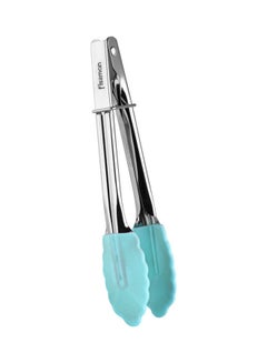 Buy Stainless Steel with Silicone Kitchen Tongs Blue/Silver 17cm in UAE