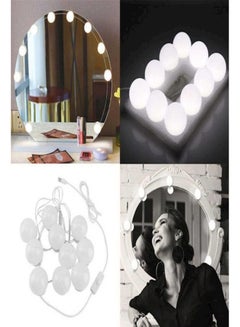 Buy 10-LED Stepless Dimmable Vanity Mirror Light Bulb For Dressing Table White in Egypt
