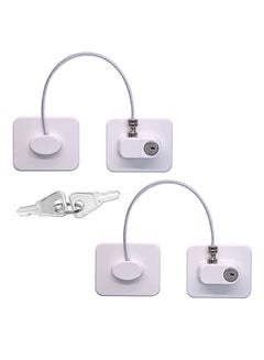Buy 2-Piece Child Safety Cable Fridge Window Lock With Key Set in Saudi Arabia