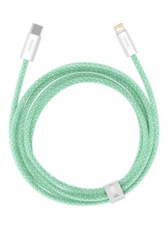 Buy USB To Lightning 2.4A Fast Charging Nylon Braided Data Cable USB to iPhone Charging Cord Compatible with iPhone 14 Pro, 14 Pro Max, 13/12/11/XS Max/XS/XR/8/7/6S/6/5, iPad and More 2M Green in UAE