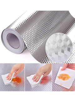 Buy Oil And Waterproof Sticker Aluminum Foil For Kitchen Silver 61x300cm in UAE