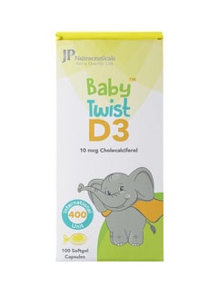 Buy Jp Baby Twist D3 400 I.U. 100 Softgel Capsules in Saudi Arabia