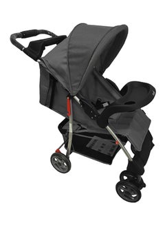 Buy Trek One Fold Adjustable Stroller With Swivel Wheel And Removable Tray - Black in UAE