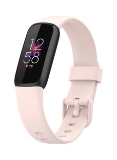 Buy 2-Piece Classic Silicone Band For Fitbit Luxe Small/Large Beige in Saudi Arabia