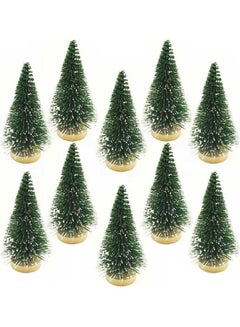 Buy Pack Of 10 Mini Tree For Decoration Green 8 x 4cm in UAE