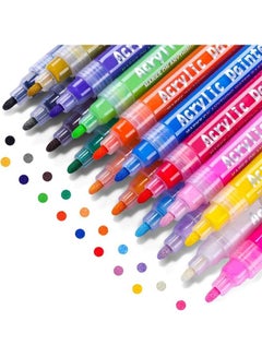 Buy Premium Waterproof Permanent Acrylic Paint Art Marker Pen Set (18 Colours) Multicolour in Saudi Arabia
