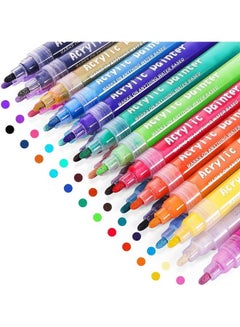 Buy Premium Waterproof Permanent Acrylic Paint Art Marker Pen Set (24 Colours) Multicolour in Saudi Arabia