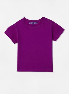 Buy Basic Plain T-Shirt Purple in UAE