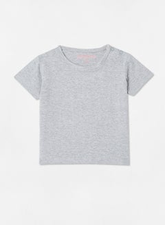 Buy Basic Plain T-Shirt Steel Grey in UAE
