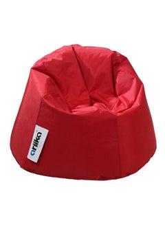 اشتري Leather Small Puff Bean Bag Red 78 × 50cm في مصر