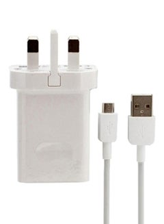 Buy Wall Charger With Micro USB Charging Cable White in Saudi Arabia