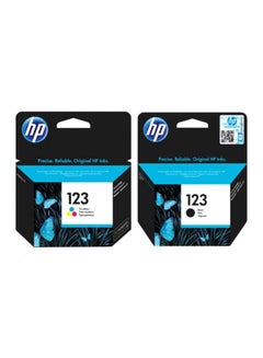 Buy Pack of 2 HP 123 Original Ink Cartridge Set Black & Tri Colour in UAE