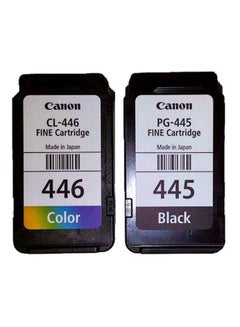 اشتري Pack of 2 Canon Pixma 445/446 Ink Cartridge Set Black & Tri Colour في السعودية