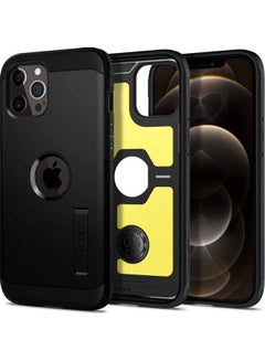 Buy Tough Armor Designed Case Cover for iPhone 12 Case and iPhone 12 PRO Black in Saudi Arabia