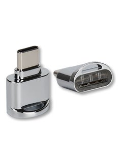 Buy Aluminum Alloy USB Type C Card Reader Silver in UAE