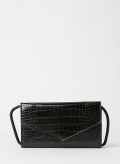 Buy Textured Crossbody Bag Black in Saudi Arabia