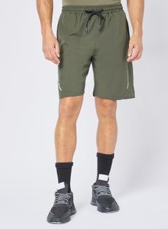 Buy Men's Drawstring Details Regular Fit Sports Shorts In Super Breathable Fabric With Side Pockets Army Green in UAE
