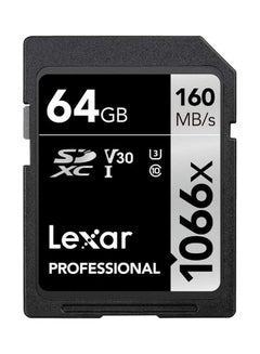 Buy Professional 1066x 64GB SDXC UHS-I Card Silver Series, Up to 160MB / s Read, for DSLR and Mirrorless Cameras 64.0 GB in UAE