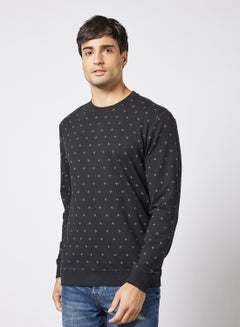 Buy All-Over Print Sweatshirt Black in Saudi Arabia