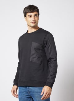 Buy Tech Crew Neck Sweatshirt Black in Saudi Arabia