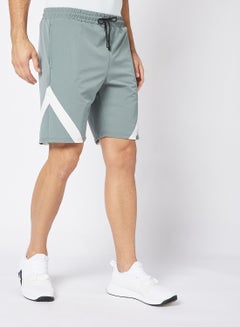 Buy Men's Drawstring Details Regular Fit Sports Shorts In Super Breathable Fabric With Side Pockets Grey in UAE