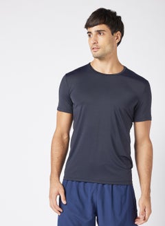 Buy Essential Mesh Sports Running T-Shirt Navy Blue in Saudi Arabia