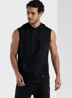 Buy Athleisure Sleeveless Hoodie Black in UAE