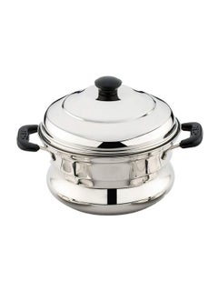 Buy Stainless Steel Idly Steamer Belly Pot 10 Pits 2 Plates Silver 23cm in UAE