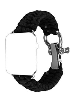 اشتري Umbrella Cord Nylon Braided Strap For Apple Watch Series 7/6/SE/5/4/3/2/1 41/40/38mm Black في الامارات