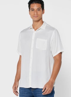 Buy Short Sleeve Regular Fit Shirt White in Saudi Arabia
