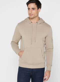 اشتري Patch Pocket Hoodie Beige في السعودية