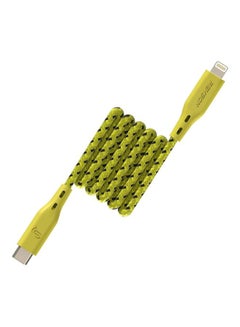 اشتري Apple MFi Certified Nylon Braided USB-C To Lightning Data Sync And Charging Cable 1.2m Yellow في الامارات