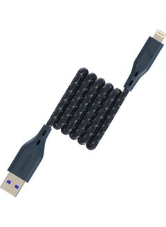 Buy Apple MFi Certified Nylon Braided USB-A To Lightning Data Sync And Charging Cable 1.2m Blue in UAE