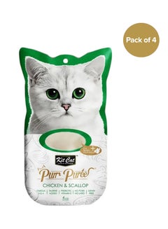 Buy Purr Puree Chicken And Scallop Pack Of 4 Multicolour 15grams in Saudi Arabia