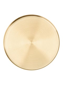 Buy European Style Golden Stainless Steel Circular Tray Gold 20cm in Saudi Arabia